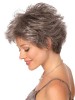 Short Wavy gray Capless Synthetic Hair Wig