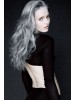 Full Lace Long Wavy gray Synthetic Hair Wig