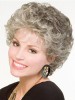 Short Curly gray Synthetic Hair Capless Wig