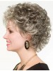 Short Curly gray Synthetic Hair Capless Wig