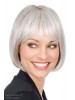 Capless Grey Short Straight Synthetic Hair Wig