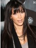 Kim Kardashian Bangs Haircut Sleek Wig