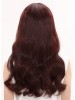 Sleek Auburn Wavy Remy Human Hair Long Capless Wig