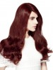 Auburn Wavy Sleek Remy Human Hair Long Lace Front Wig