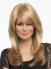 Long Layered Blonde Synthetic Wig With Side Bangs
