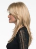 Long Layered Blonde Synthetic Wig With Side Bangs
