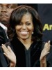Michelle Obama Side-Parted Medium Curls Wig