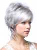 Layered Synthetic Lace Front Grey Wig